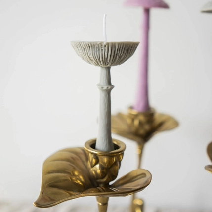 Свеча «Гриб Мухомор перезрелый», серый, фото 3.