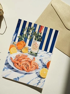 Открытка DARI DARI «Креветки с вином», А6