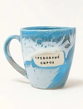 Кружка ручной работы Тата вытворяет/NF ceramics «Тревожный сырок», керамика, 400 мл