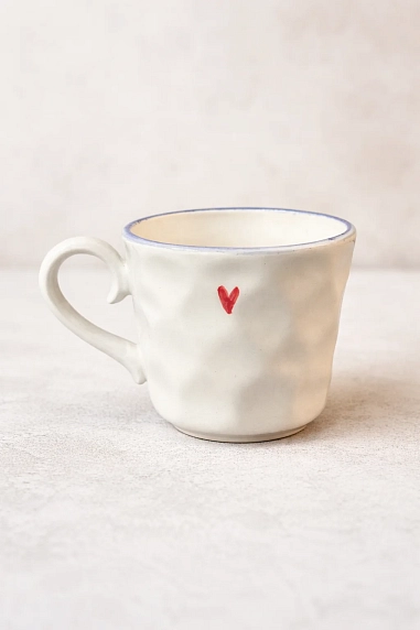 Чайная пара ручной работы НАДО ЖЕ с сердечком , керамика, 300 мл, фото 2.