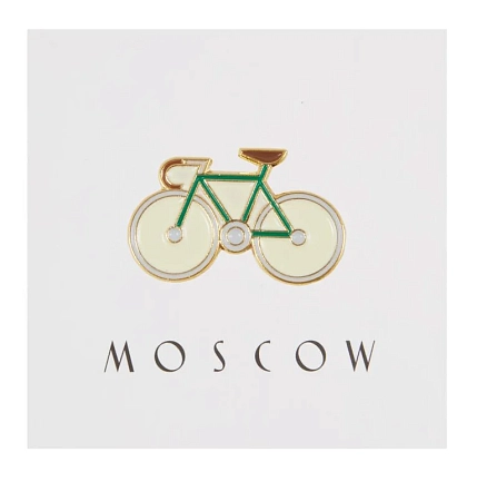 Металлический значок Heart of Moscow «Велосипед зеленый» серия Москва, фото 1.