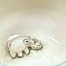 Кружка ручной работы с фигуркой внутри Бегемотик, бирюзовая, керамика, 400мл, превью фото 3