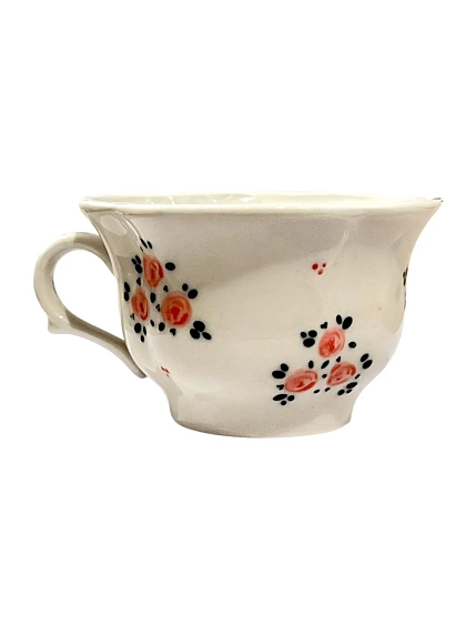 Чайная пара ручной работы Slowday Ceramics «Розовые цветочки», полуфарфор, 200 мл, фото 2.