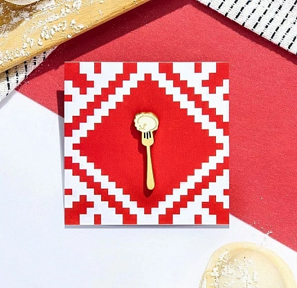 Металлический значок Heart of Moscow «Пельмень» серия Еда, фото 3.