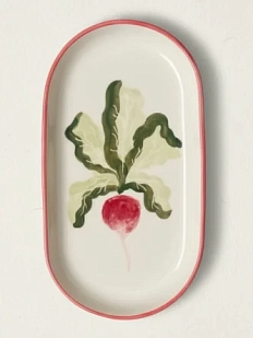 Тарелка ручной работы Йеллоускуп «Редис», керамика, 17 см