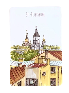 Магнит Elizabeth Madar «Над крышами Санкт-Петербурга», желтый