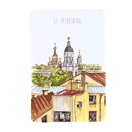 Магнит Elizabeth Madar «Над крышами Санкт-Петербурга», желтый, фото 1.