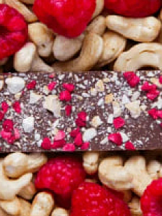 Шоколад Молочный с дробленным кешью и малиной 28 гр