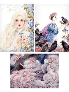 Набор открыток с иллюстрациями Викторовой Оксаны №6, 3 шт.