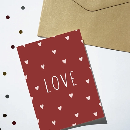 Открытка DARI DARI «Love» с сердечками, А6, фото 3.