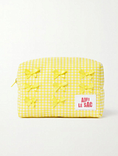 Косметичка ручной работы АМИ (Ami lé sac) «Moyen», жёлтая клетка с бантиками