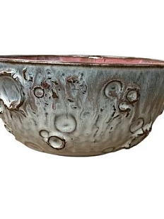 Миска ручной работы «Луна», серо-голубая, керамика