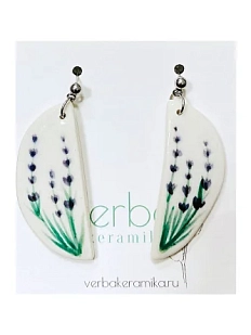 Серьги «Лаванда» Верба керамика, керамика, белые