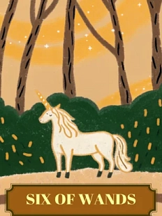 Открытка Таро Шестерка Жезлов (Six of Wands)
