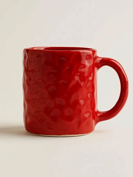 Кружка ручной работы Тата вытворяет/NF ceramics «Нос», красная, 400 мл, фото 4.