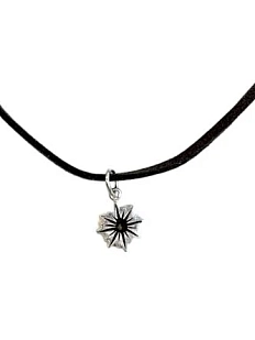 Кулон ручной работы на кожаном ремешке «Искра», нейзильбер