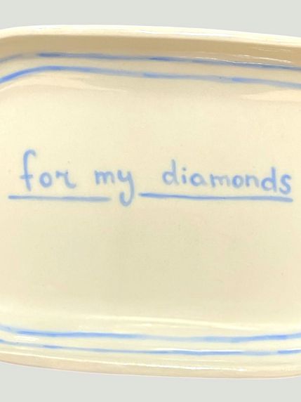 Блюдце ручной работы «For my diamonds», керамика, 17 см, фото 2.