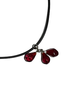 Колье Керко ручной работы со стеклянными ягодками граната