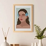 Постер интерьерный «Девушка с голубыми цветами», А4, превью фото 2
