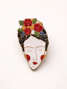 Брошь ручной работы «Фрида», Partala ceramics