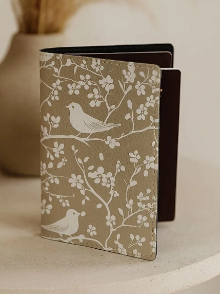 Обложка на паспорт DARI DARI «Птички на бежевом фоне», искусственная кожа, фото 2.