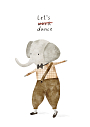 Постер интерьерный со слоником «Let's dance», А3, превью фото 1