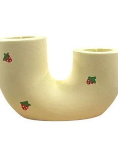 Подсвечник ручной работы роспись ягодка «Рогалик», жёлтый