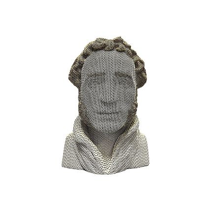 Собранный картонный бюст 3D «Пушкин», фото 1.