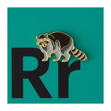 Металлический значок «Енот», фото 1.