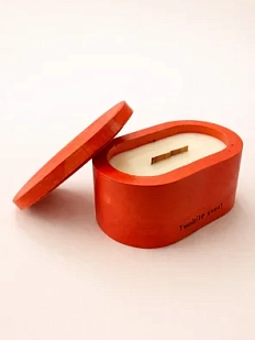 Интeрьерная свеча «Томатный лист», соевый воск, средняя