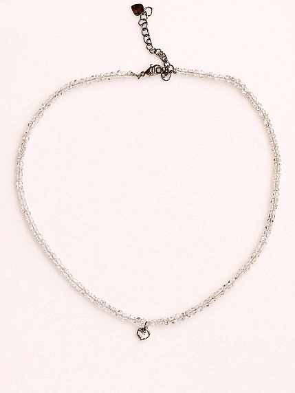 Чокер ручной работы «Heart», алмазное стекло, родированная латунь, фото 2.