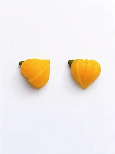 Серьги-гвоздики «Физалис», полимерная глина, маленькие