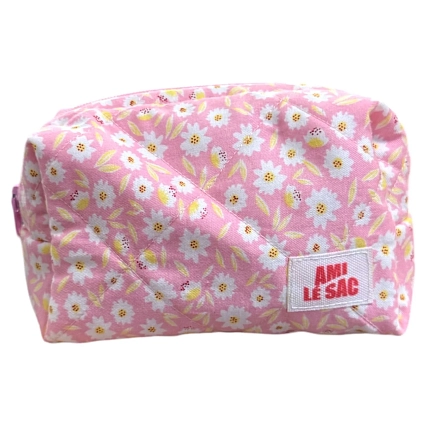 Косметичка ручной работы АМИ (Ami lé sac) «Moyen», белые цветы, фото 2.
