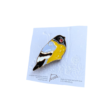 Брошь ручной работы «Синица», Partala ceramics, фото 3.