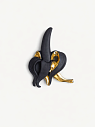 Брошь ручной работы Bulygin «Банан», фарфор, чёрно-золотистая, превью фото 3