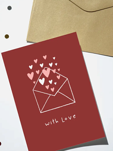 Открытка DARI DARI «Сердечки в конверте with love», А6