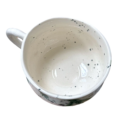 Кружка ручной работы Верба керамика цилиндр «Еловые веточки», керамика, 500 мл, фото 3.