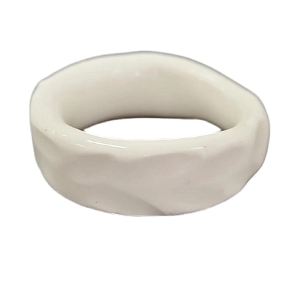 Кольцо ручной работы Бережно «‎Фактуры»‎‎, керамика, белое, фото 2.