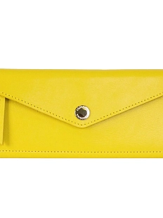 Cкладной кошелёк визитница ручной работы, Kokosina bags, натуральная кожа, жёлтый