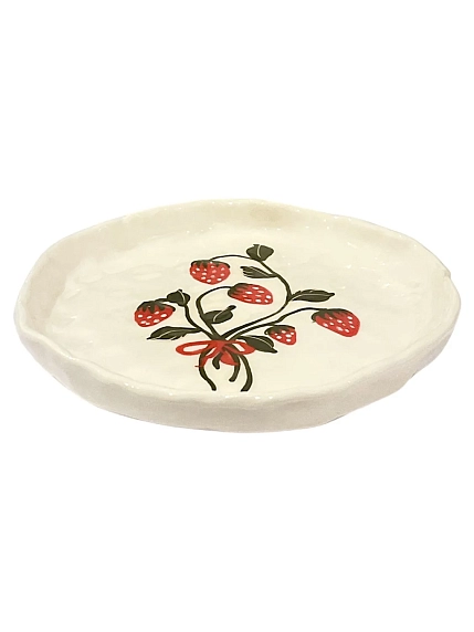 Тарелка ручной работы Татко керамика «Клубника», керамика, 15 см, фото 3.
