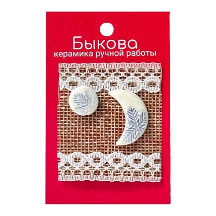 Серьги ручной работы «Снежинки», фарфор, фото 1.