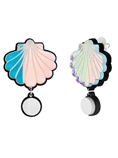 Серьги Monolama «Ракушки с жемчужинами», оргстекло, переработанный пластик