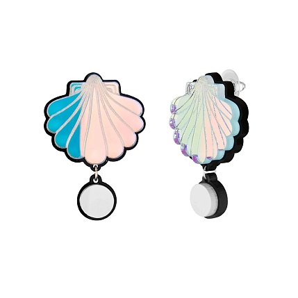 Клипсы Monolama «Ракушки с жемчужинами», оргстекло, переработанный пластик, фото 1.