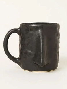 Кружка ручной работы Тата вытворяет/NF ceramics «Нос», чёрная матовая, 400 мл