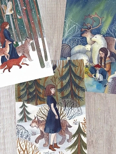 Набор открыток Анна Спешилова «Обитатели леса», 3 шт.