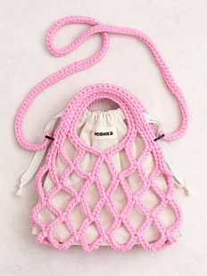 Авоська вязаная ручной работы, розовая