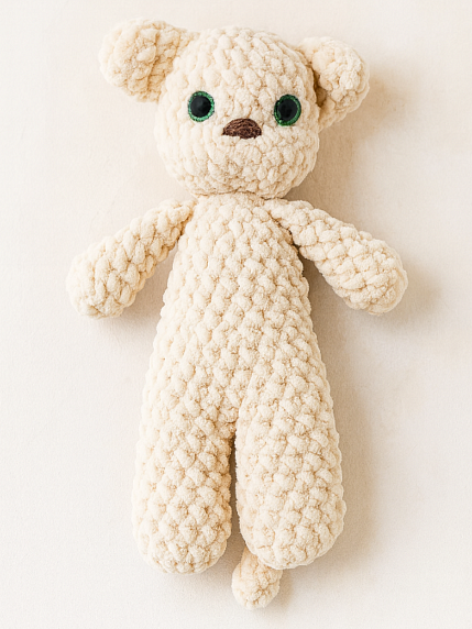 Игрушка ручной работы «Котёнок» плюшевый, розовый, фото 1.