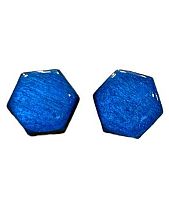 Серёжки-гвоздики «Соты», дерево, гипоаллергенный сплав, синие блёстки