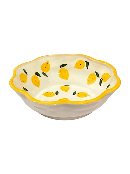 Пиала ручной работы Slowday Ceramics «Лимоны», полуфарфор, 14 см, фото 3.