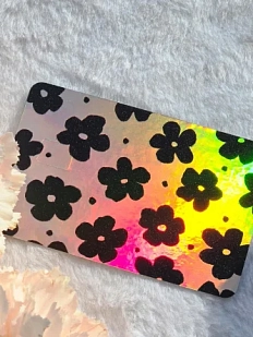 Наклейка на карту «Цветочки», голографическая